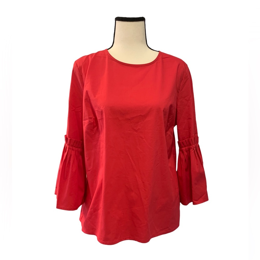 Marled united clothing | red ruffle sleeve top